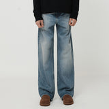 LOOSE FIT VINTAGE WASHING DENIM BLUE