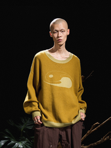 24AW クリサリスサイレンスロゴトランスフォーメーションタイチシルエットウールブルゾンセーター