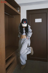 Napping Thick Soft Hooded Zip-Up Set