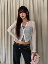 Leah Side Pintuck Ribbed Cardigan
