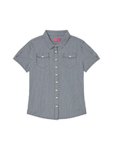 CHECK BLOUSE NAVY