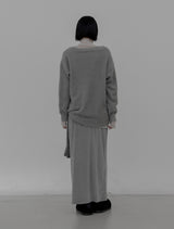 Velour Knot Maxi Long Skirt