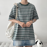 Aim Color Block Striped Short Sleeve T-shirt (5 colors) H&L
