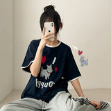 ハートパピー プリントリンガー半袖Tシャツ(3 colors)