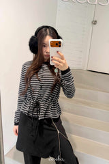 ジッパーレイヤードスカートロングバンドウエストスラックス