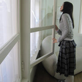 Double Layered Check Skirt