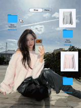 Angora wide shoulder loose fit knitwear