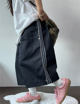 SIDE BOHEMIAN RIVET DENIM BERMUDA 🌴🪃🦥🍃🩵2COLOR