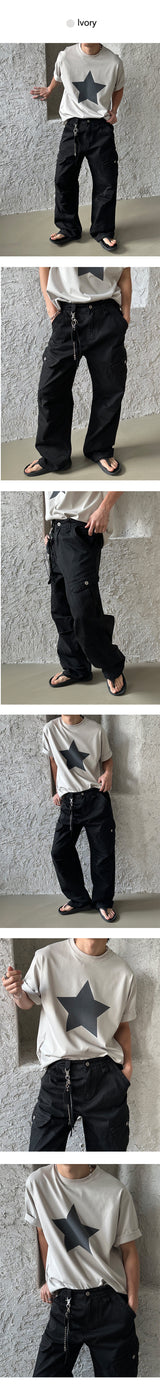 [S/S] Velvet star half t-shirts (3color)