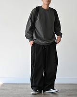 DRW D-RING ONE TUCK BALLOON PANTS BK 