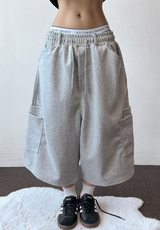 Back Square Cargo Rivet Bermuda 3 Color