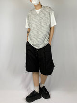 Boucle v neck layered vest