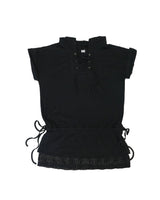 eyelet lace hood op / black