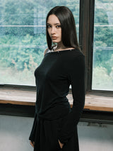 アイレットオフショルダー L/S (BLACK)
