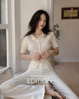 [MADE] Hill collar short-sleeved knit cardigan