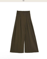 [ high waist ] raw hour wide pintuck maxi sl