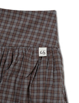 チェッカード パンプキン スカートパンツ(BROWN)