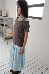 ワイドネック ポケット Tシャツ(4c)