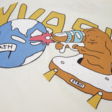 PEANUT STAIN - インベイジョン アイボリー ワイドショルダー オーバーサイズド Tシャツ
