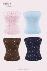 Dot Color Pad Tube Top