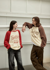 WAVE LOGO CHAIN KNIT - RED