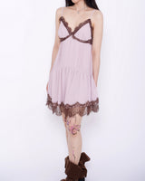 Shimmering Slip Lace Bustier Dress