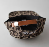 Multi-pattern leather strap pillbox ballcap