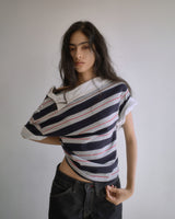 26SS★ OFF-SHOULDER SHIRT LAYERED UNBALANCED T-SHIRT