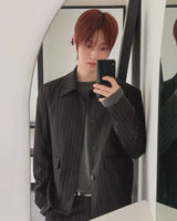 Bonnen Stripe Hidden Button Blazer