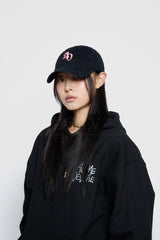 24FW SIDE SYMBOL POINT PIGMENT WASHING BALL CAP BLACK