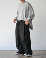 DRW D-RING ONE TUCK BALLOON PANTS BK 