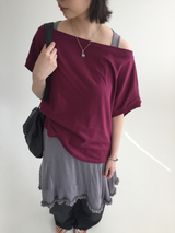 フォグオフショルダーTシャツ (4color)