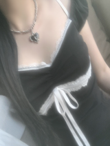 ハッケンリボンレーストップ (black)
