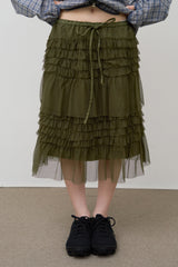 (W) Ink Frill Skirt