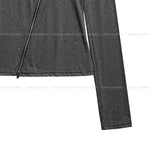 Hiko Unbalanced Button Zipper Long Sleeve