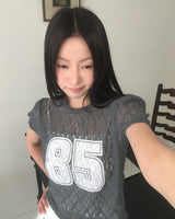 ノーセンレースパフ半袖Tシャツ