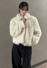 Chocolate Hairy Fur Jacket