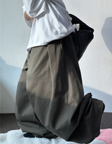KOREAN/KEYRING 🤎 KEYRING BELT BALLOON WIDE COTTON LONG PANTS 🤎💚💛🖤 - 5 COLORS