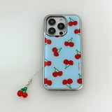 [MADE] silver cherry epoxy bumper case - blue