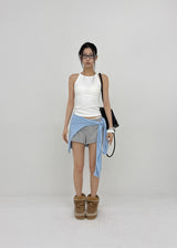 [MADE] Easy Basic Round Halter Sleeveless (Built-in Cap)