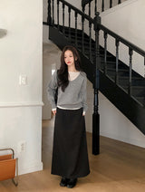 [SHOPPERMADE] Classic Mood Low-rise Maxi Skirt (2color)