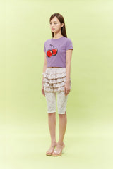 SIGNATURE BIG CHERRY CROP T-SHIRT - PURPLE