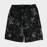 tie-dye cargo shorts_black