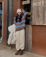 Bento stripe collar knitwear