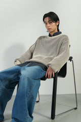 contrast ribbed knit