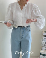 frill shirring blouse(2color)
