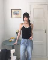 Donto Color Block Lace Sleeveless