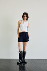 BEBE UNBALANCE SLEEVELESS TOP / WHITE