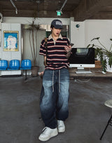 コヨシストライプラグビー半袖Tシャツ