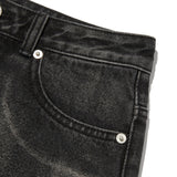 ZIPPER POINT デニムミニスカート - BLACK
